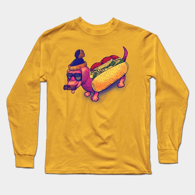 Da Chicago Dog Long Sleeve T-Shirt by nickv47